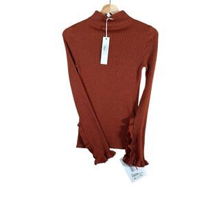 Suoli Womens 100% Virgin Wool Sweater Size US M Italian 42 Brown Knit NWT NEW‎